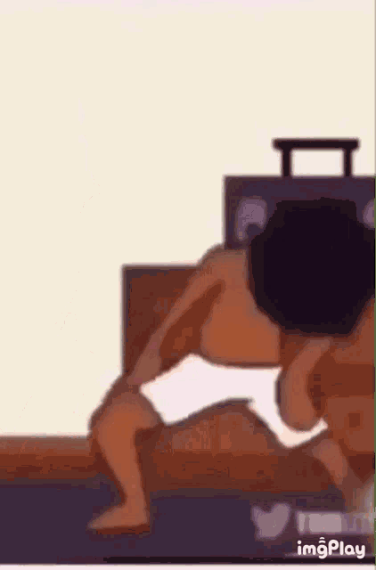 a cartoon of a baby wearing 3d glasses .