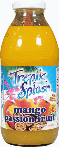 a tropic splash mango passion fruit juice bottle