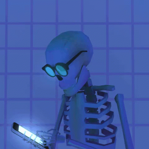 Iphone GIF - Iphone Skeleton Waiting For Her Reply GIFs