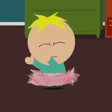 a cartoon character wearing a pink tutu