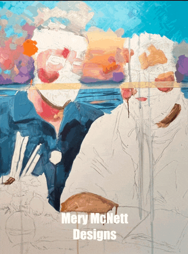 a painting is being painted by mery mc nett designs