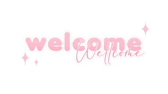 a pink sign that says welcome on it