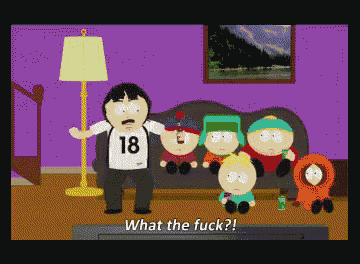 a cartoon character with the number 18 on his shirt stands in front of a group of south park characters