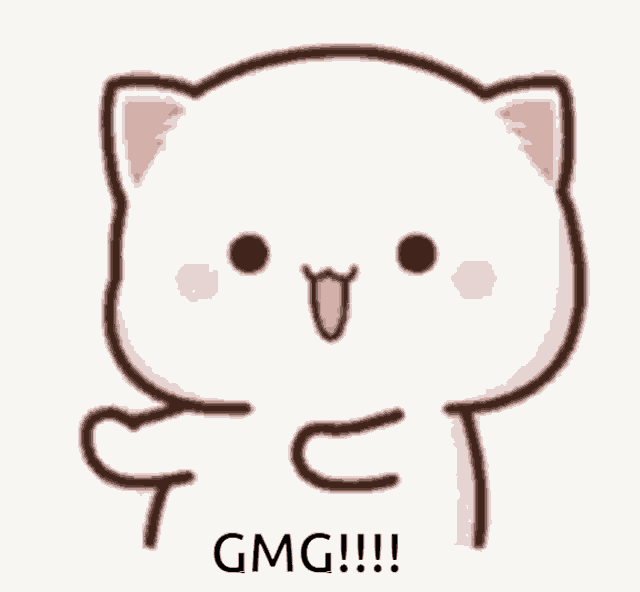 a cartoon cat with its mouth open and the word gmg written under it
