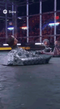 a video of a robot fighting with the word sora at the top