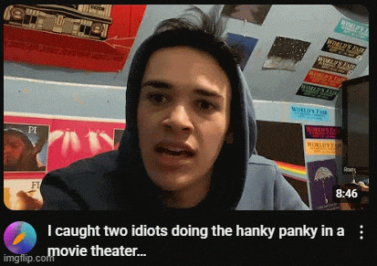 a screenshot of a video of a man with the caption i caught two idiots doing the hanky panky
