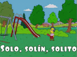 Milhouse Jugando Solo En El Parque GIF - Solo Solin Solito Milhouse Los Simpsons GIFs