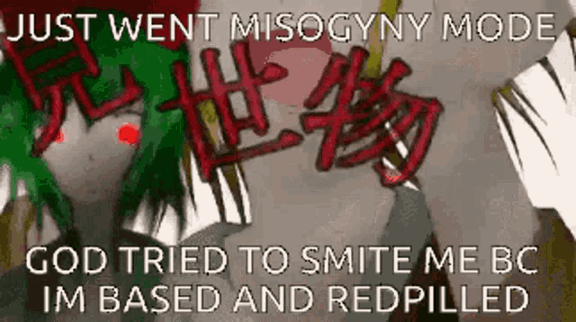 a cartoon of a girl with green hair and red letters on it .