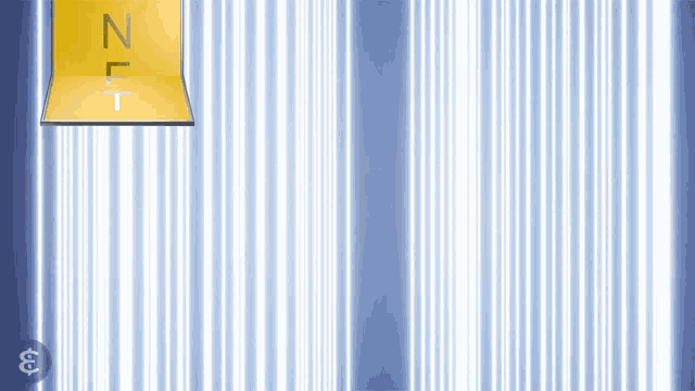 a blue and white striped background with the letters nft on it