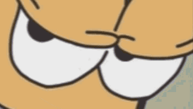 a close up of a cartoon character 's face with a purple collar
