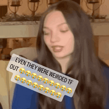 a woman has a sticker that says " even they were weirded tf out "