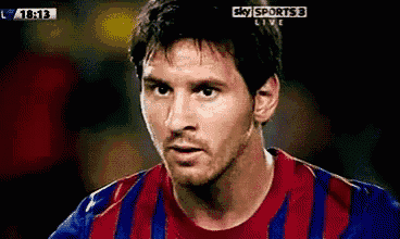 a close up of a soccer player on sky sports