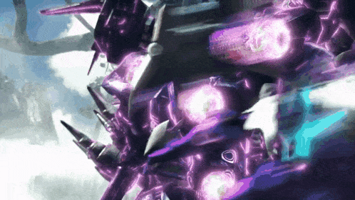 a computer generated image of a purple robot