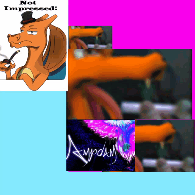 a picture of a dragon with a top hat and the words not impressed below it