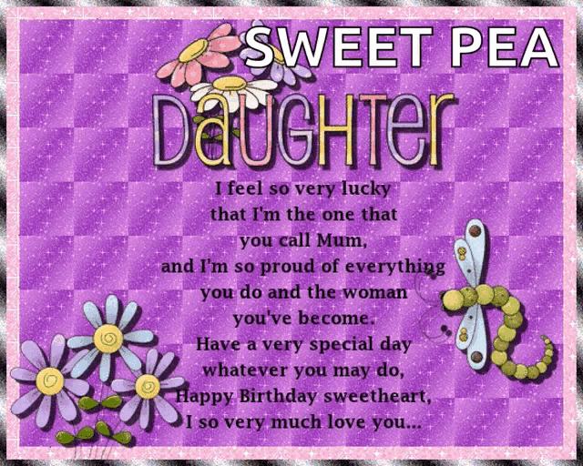 a birthday card for a daughter with flowers on it