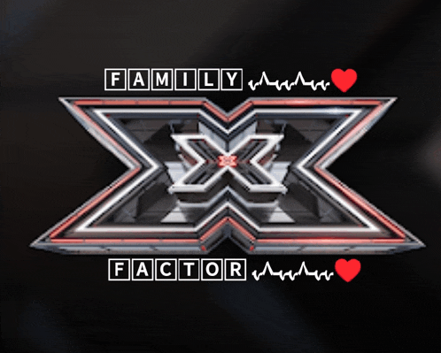 a logo for the x factor shows a heartbeat