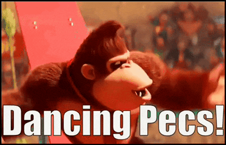 donkey kong is dancing with the words dancing pecs