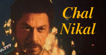 a close up of a man 's face with the words " chal nikal " above him