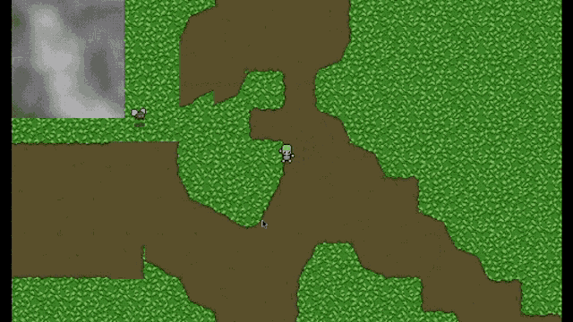 a computer screen shows a cartoon character walking down a path