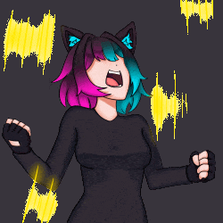 a pixel art of a girl with a cat ear