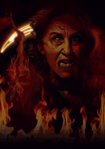 a painting of a woman with a lightning bolt coming out of her head