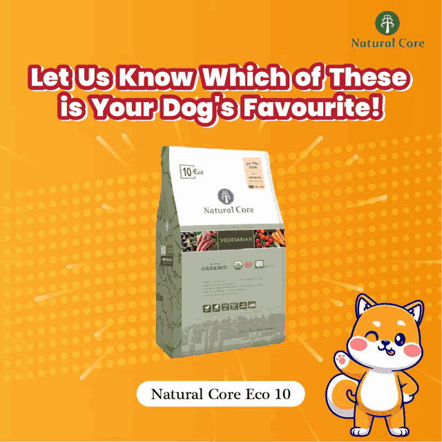 a bag of natural core eco 10 organic dog food