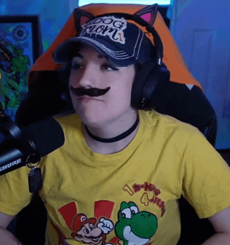 a person wearing a hat that says dog mom