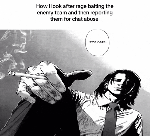 a man in a suit and tie is smoking a cigarette with a caption that says it 's fate