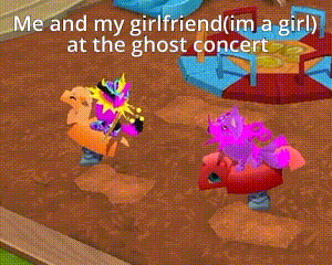 a cartoon of a girl and her girlfriend at a ghost concert