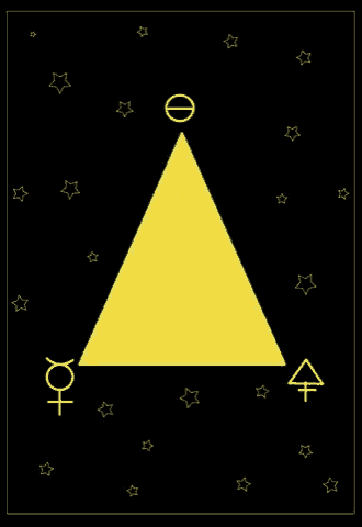 a drawing of a sun with a black background and stars