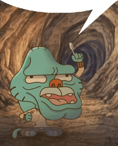gumball from the amazing world of gumball holding a spoon in his hand