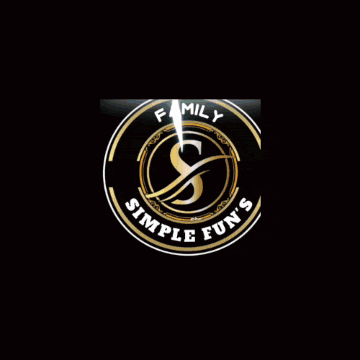 a logo for family simply fun 's with a rocket flying through it