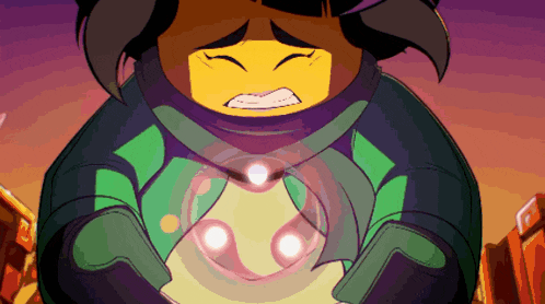 a cartoon character is holding a glowing object