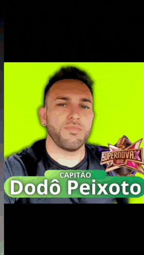 a man with the name dodo peixoto on his head