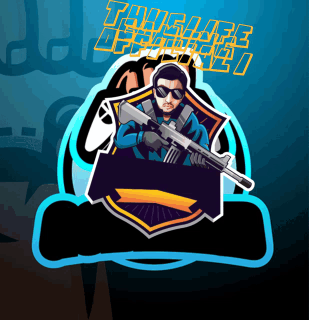 a logo with a man holding a gun and a shield with the word thursday on the bottom