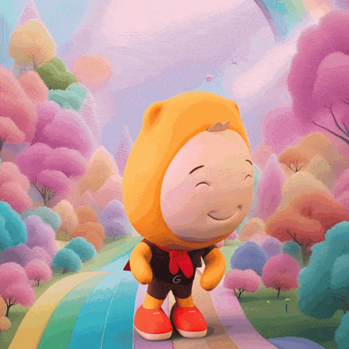 a cartoon character with the letter g on their pants
