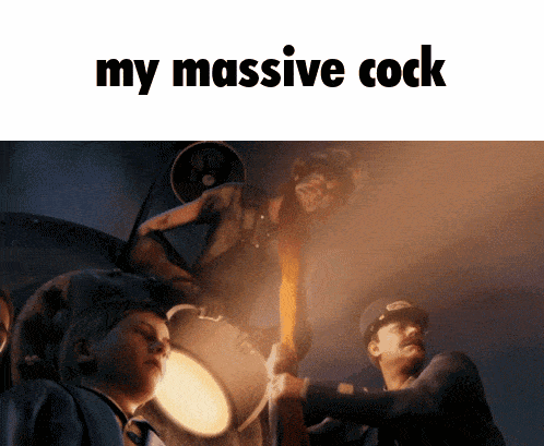 a picture of a man with the words my massive cock on the bottom