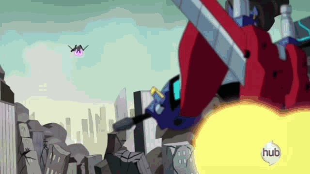 a cartoon of a robot with the word hub on the bottom