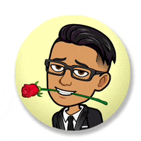 a cartoon of a man in a suit holding a rose in his mouth