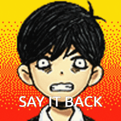 a pixel art of a boy with the words say it back