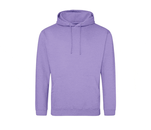 a purple hoodie with a white background and a hood