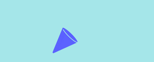 an illustration of a party cone with confetti coming out of it