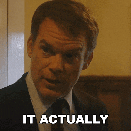 a man in a suit says it actually