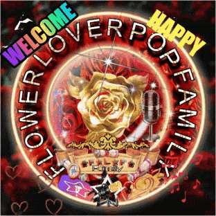 a welcome flower lover pop family sign with a gold rose in the center