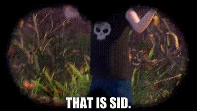 a cartoon character from toy story is looking through a binoculars and saying `` that is sid '' .