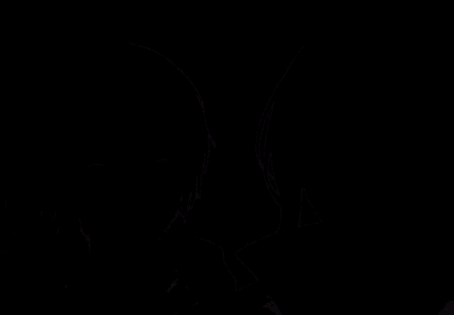 two anime characters are standing next to each other