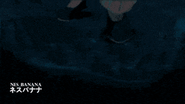 a person 's feet are shown on a blue background with the words nes banana written below them