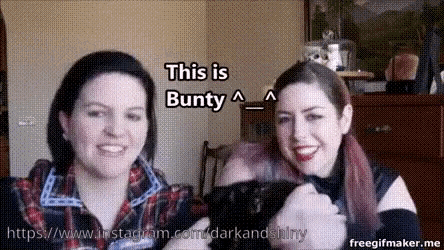 two women are standing next to each other and one of them says " this is bunty " .