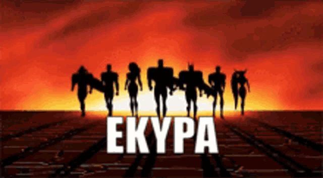 a group of people standing in front of the word ekipa