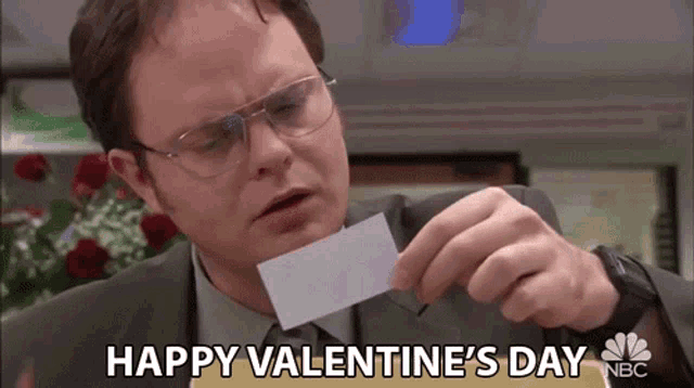 Happy Valentines Day Dwight Schrute GIF - Happy Valentines Day Dwight Schrute Rainn Wilson GIFs